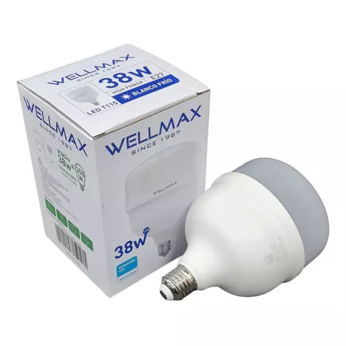 Ampolleta LED Hammer Ecolite T115 38W BLANCO- FRIO Wellmax