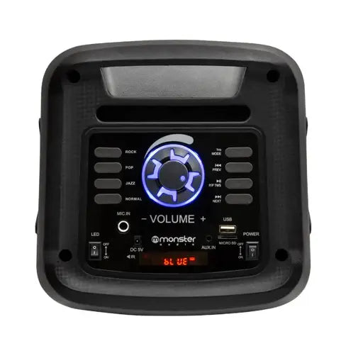 Parlante Karaoke Monster Audio 849BK TWS Bluetooth LED Multicolor Negro