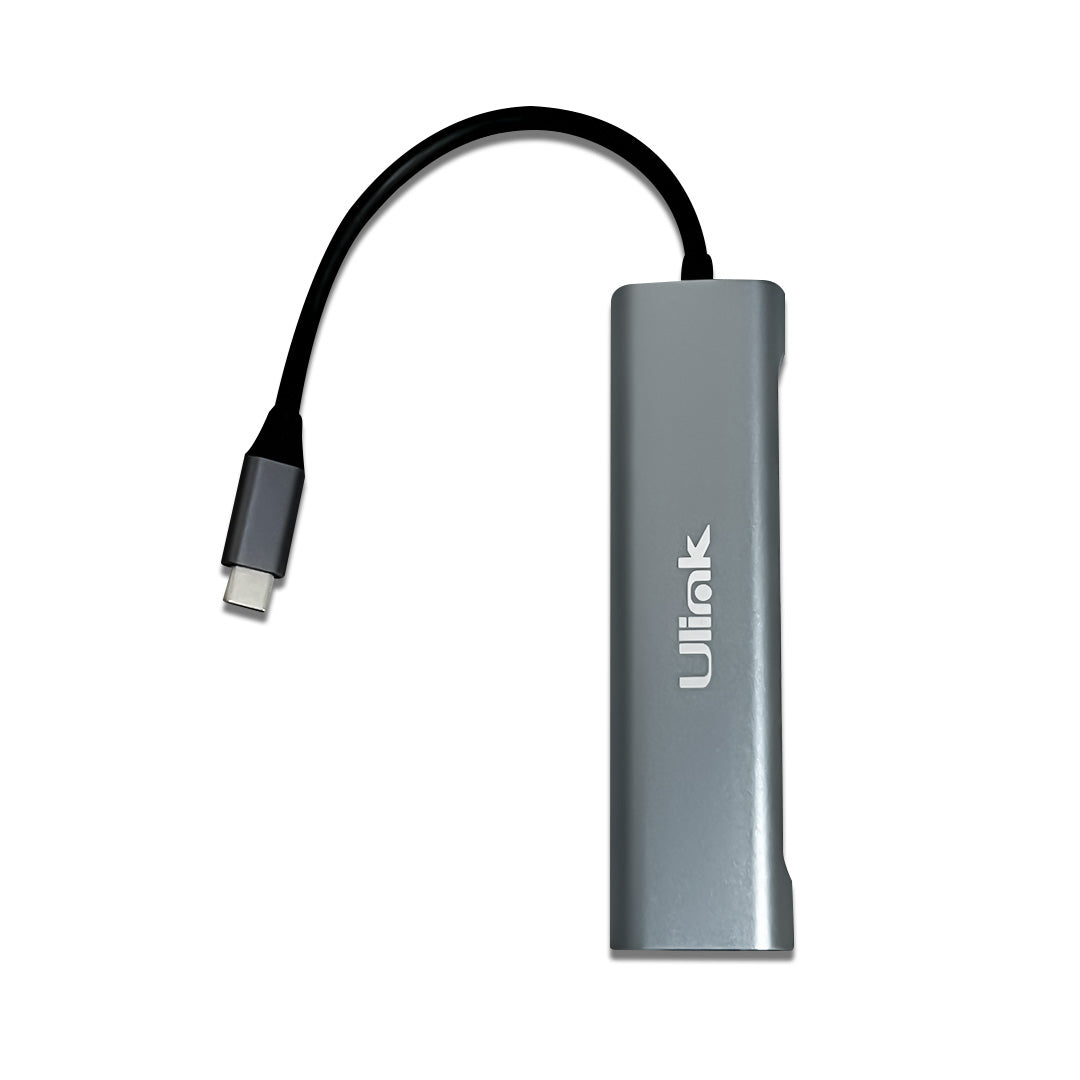 Adaptador Multipuerto USB C 5 en 1- USB3.0*3, SD*1-MicroSD*1 Aluminio / mod. UL-ADC530RD