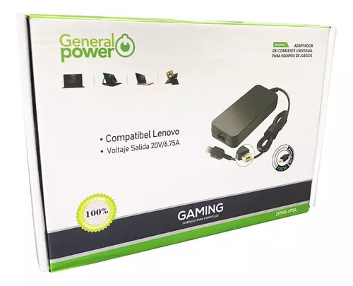 Cargador Notebook Gamer General Power LENOVO Tipo USB 20V/6.75A 135W