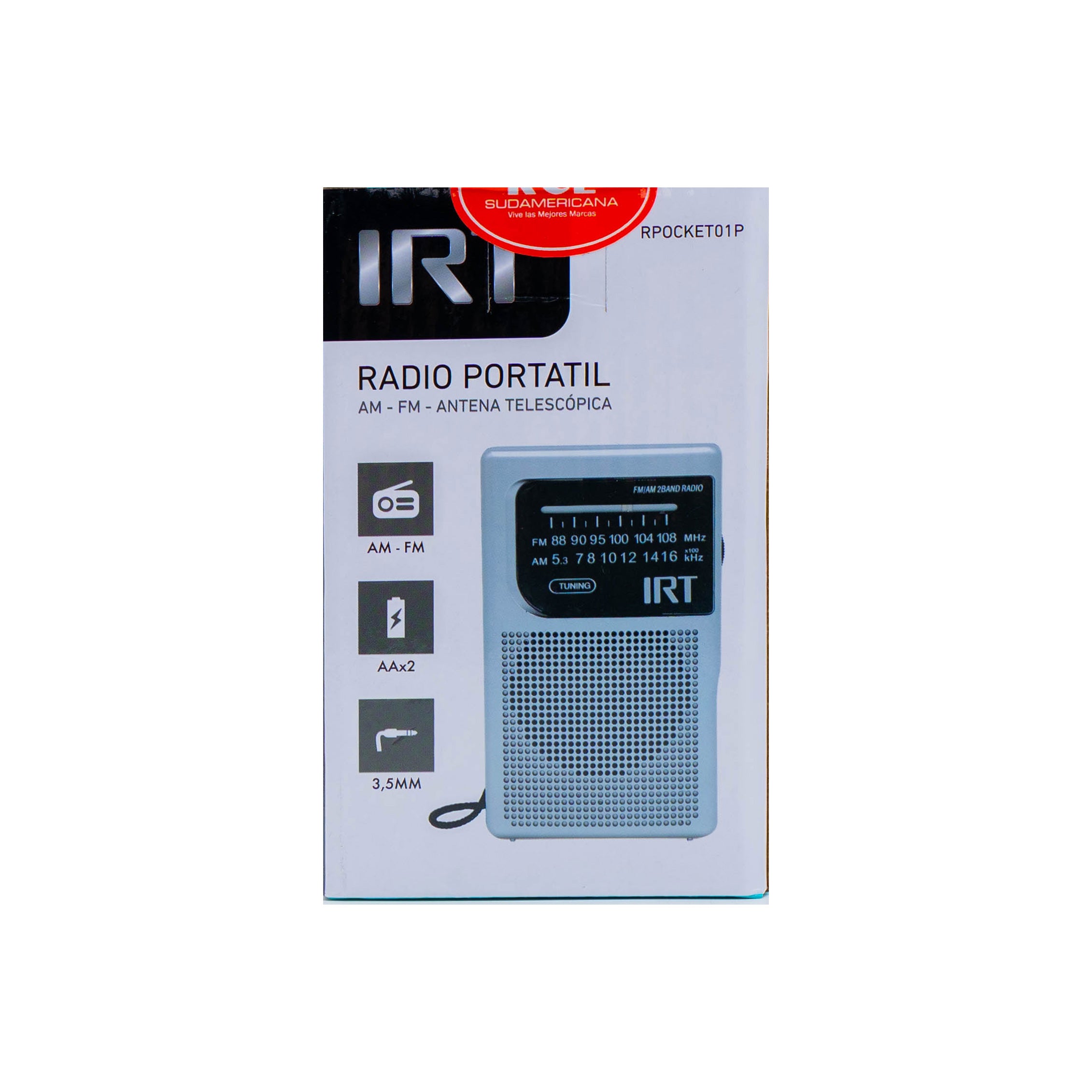 Radio Portátil Pilas AA RPOCKET01P Plateada IRT