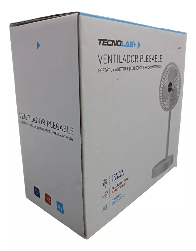 Ventilador Plegable Usb De Escritorio Blanco Tecnolab