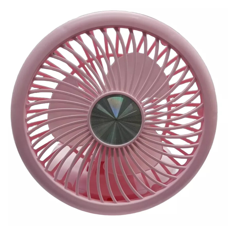 Ventilador Plegable Recargable Usb Portátil Rosado Tecnolab