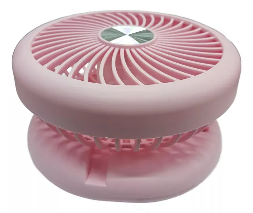 Ventilador Plegable Recargable Usb Portátil Rosado Tecnolab