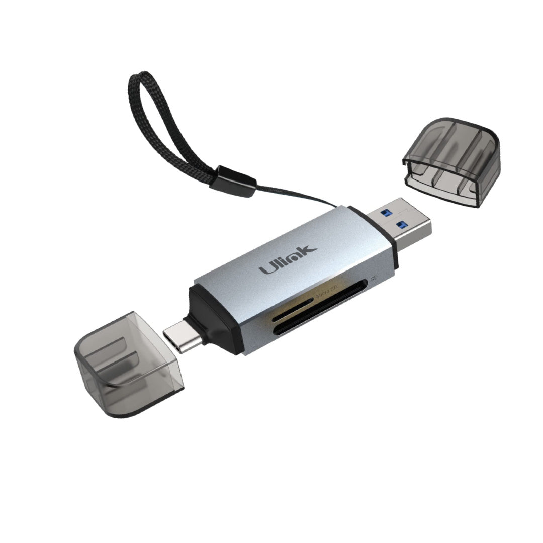 Lector de memoria dual USB C y USB 3.0 para tarjetas SD/Micro SD