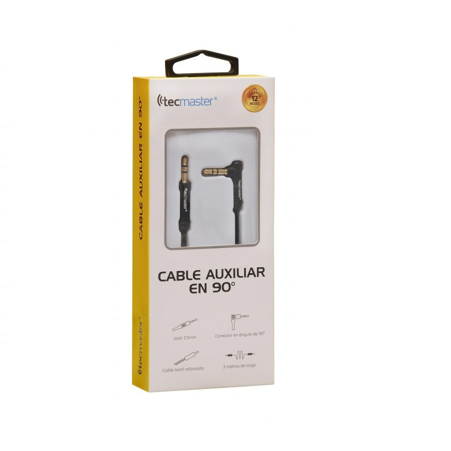 Cable Auxiliar 3.5 En 90° Black Tecmaster