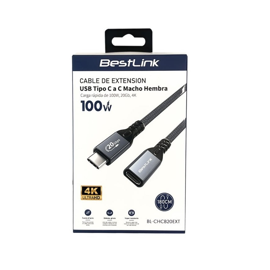 Cable De Extensión USB Tipo C A C Macho Hembra BL-CHCB20EXT