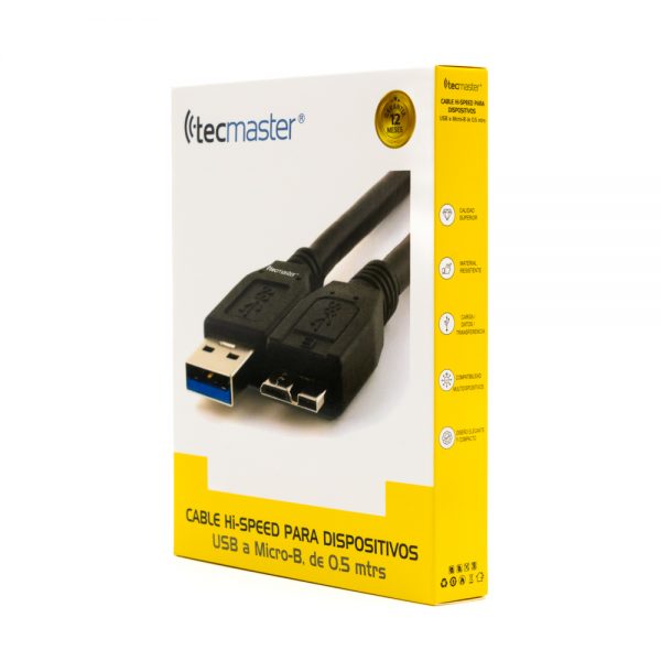 Cable HI-SPEED Para Dispositivos USB A MICRO-B Tecmaster