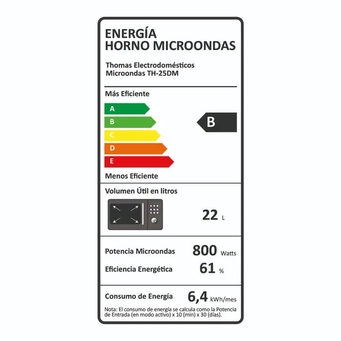 Microondas Thomas TH-25DM 25 lts 900 watts