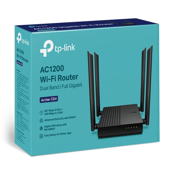 Router Wi-Fi  AC1200 Wireless MU-MIMO Archer C64