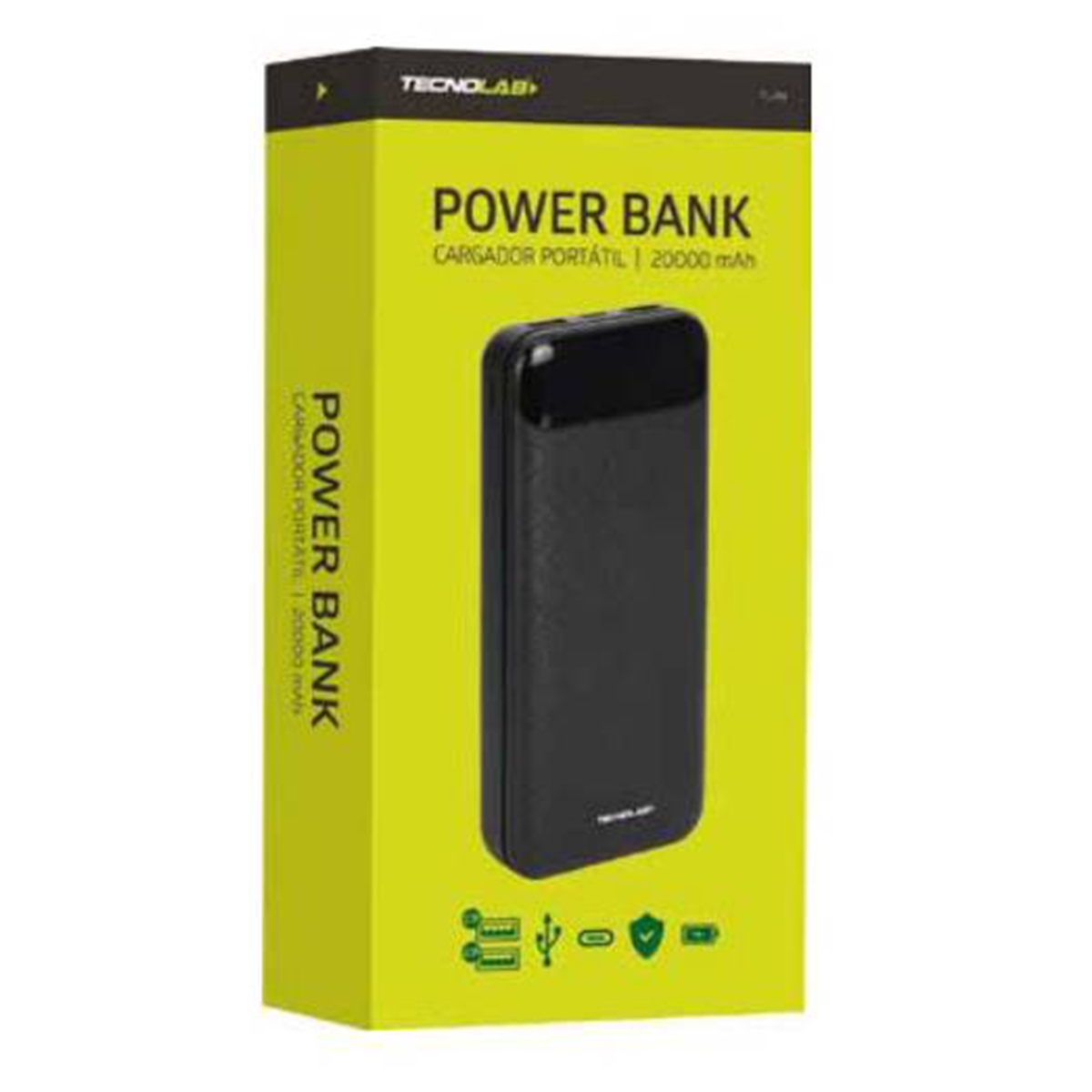 Power bank 20000 Mah Tecnolab Tl180 Negro