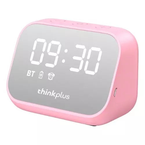 Parlante Bluetooth Lenovo TS13 Reloj Despertador Digital Pink
