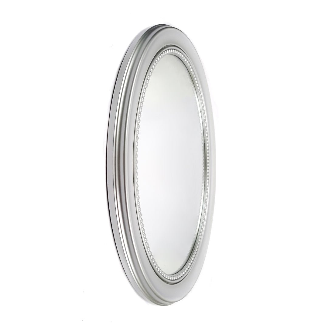 Espejo Decorativo Ovalado Plateado 72X56 CM