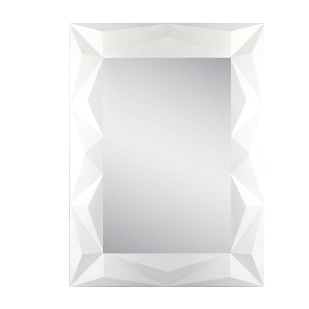 Espejo Decorativo Diseño Geométrico Blanco 78x58CM