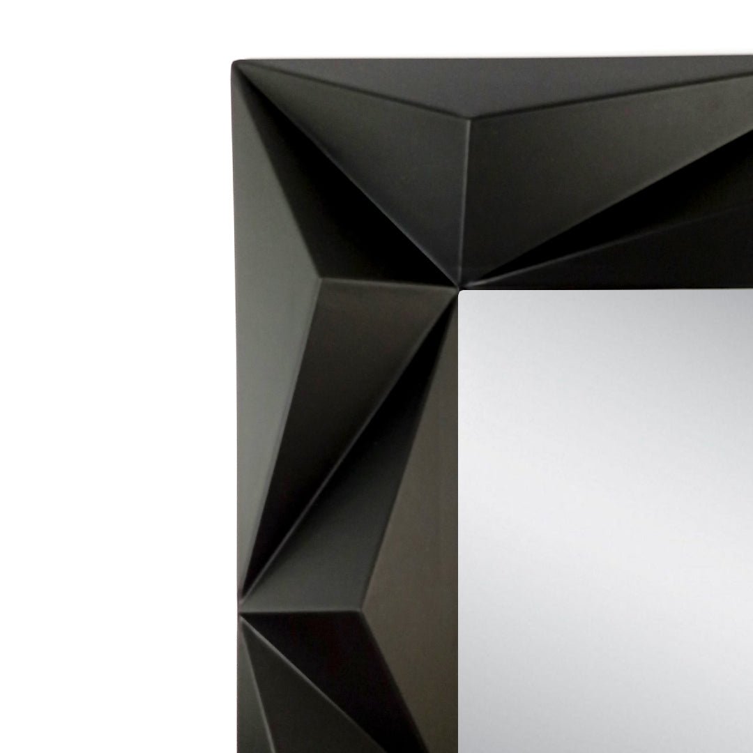 Espejo Decorativo Diseño Geométrico Negro 78x58 CM