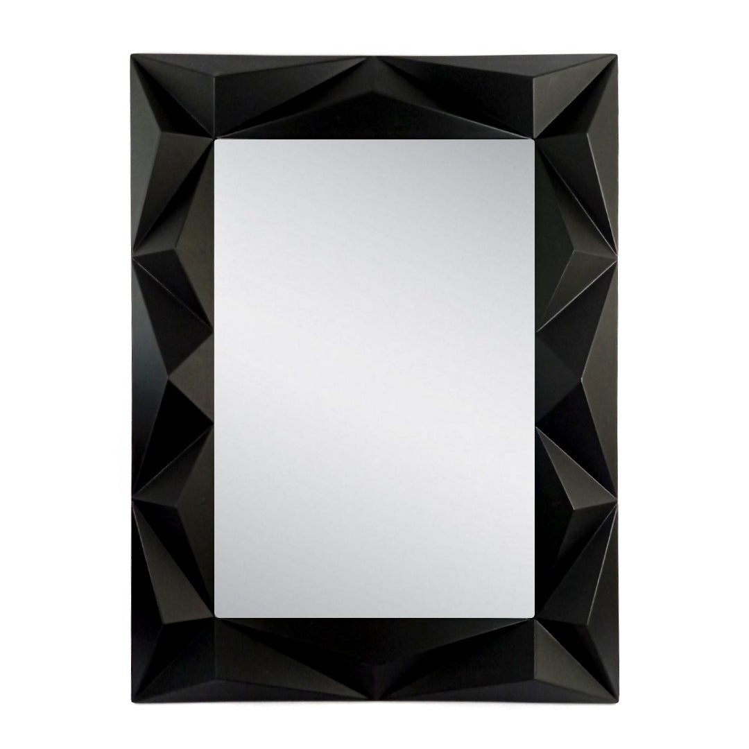 Espejo Decorativo Diseño Geométrico Negro 78x58 CM