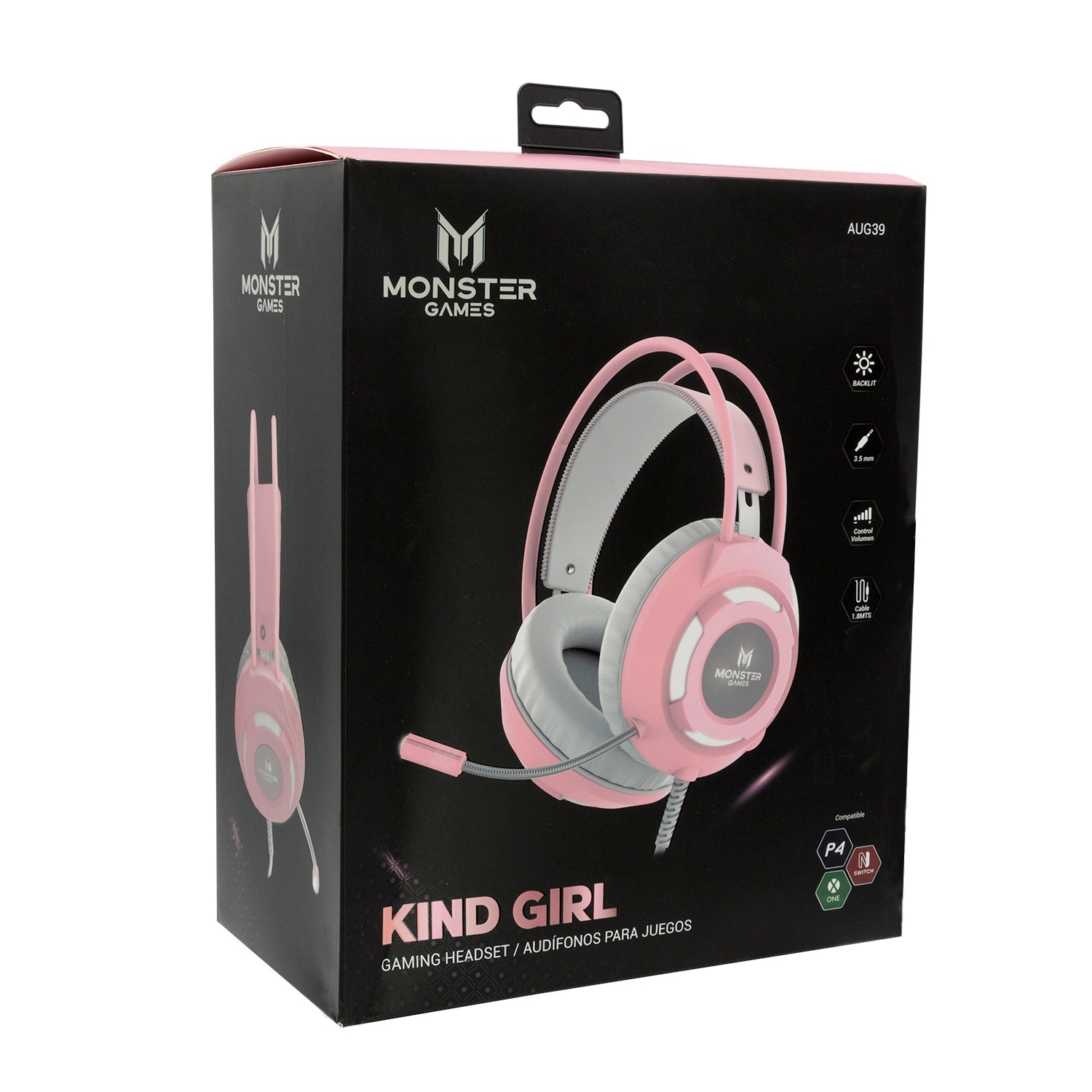 Audifonos Gamer Monster Kind Girl Para Ps4, Xbox One, Switch