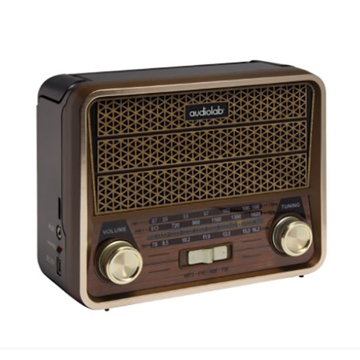 Parlante Radio Mini retro Audiolab Inalámbrico AM/FM
